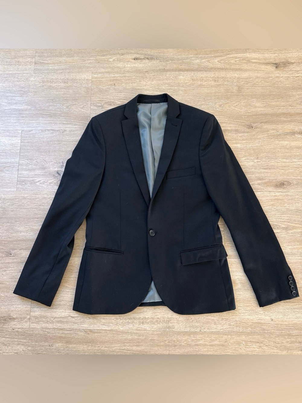 Topman Black Single-Button Blazer 38
